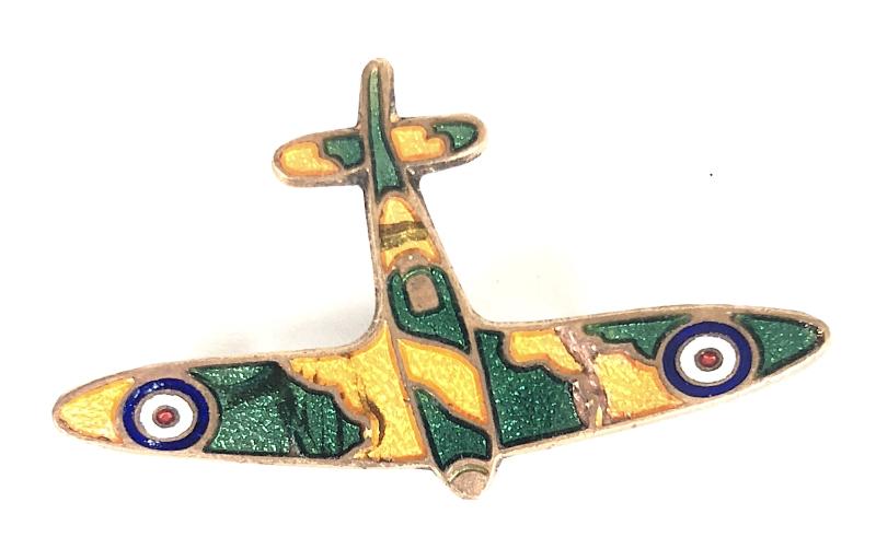 Royal Air Force Spitfire camouflage fighter plane badge H.W.MILLER