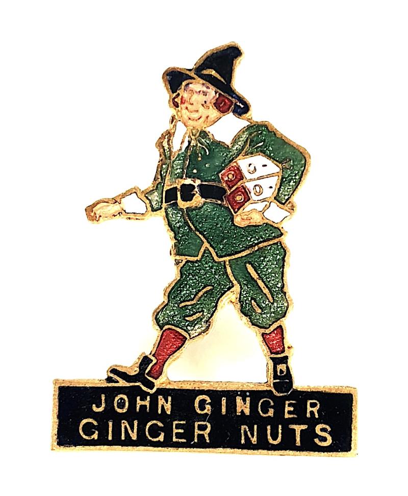 Huntley & Palmers John Ginger Nuts Biscuits character figure advertising badge