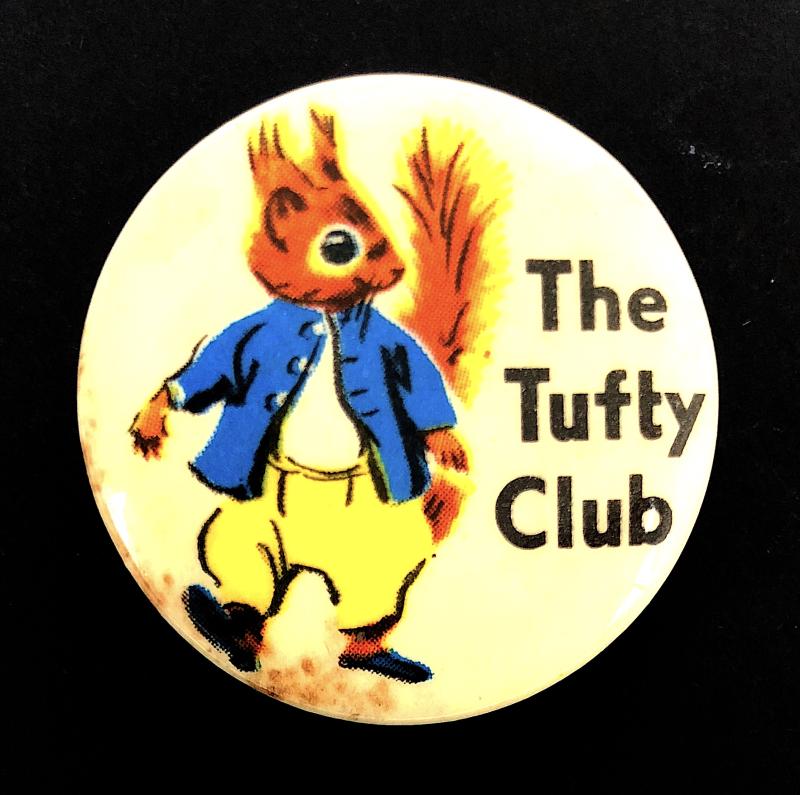 The Tufty Club celluloid tin button pin badge