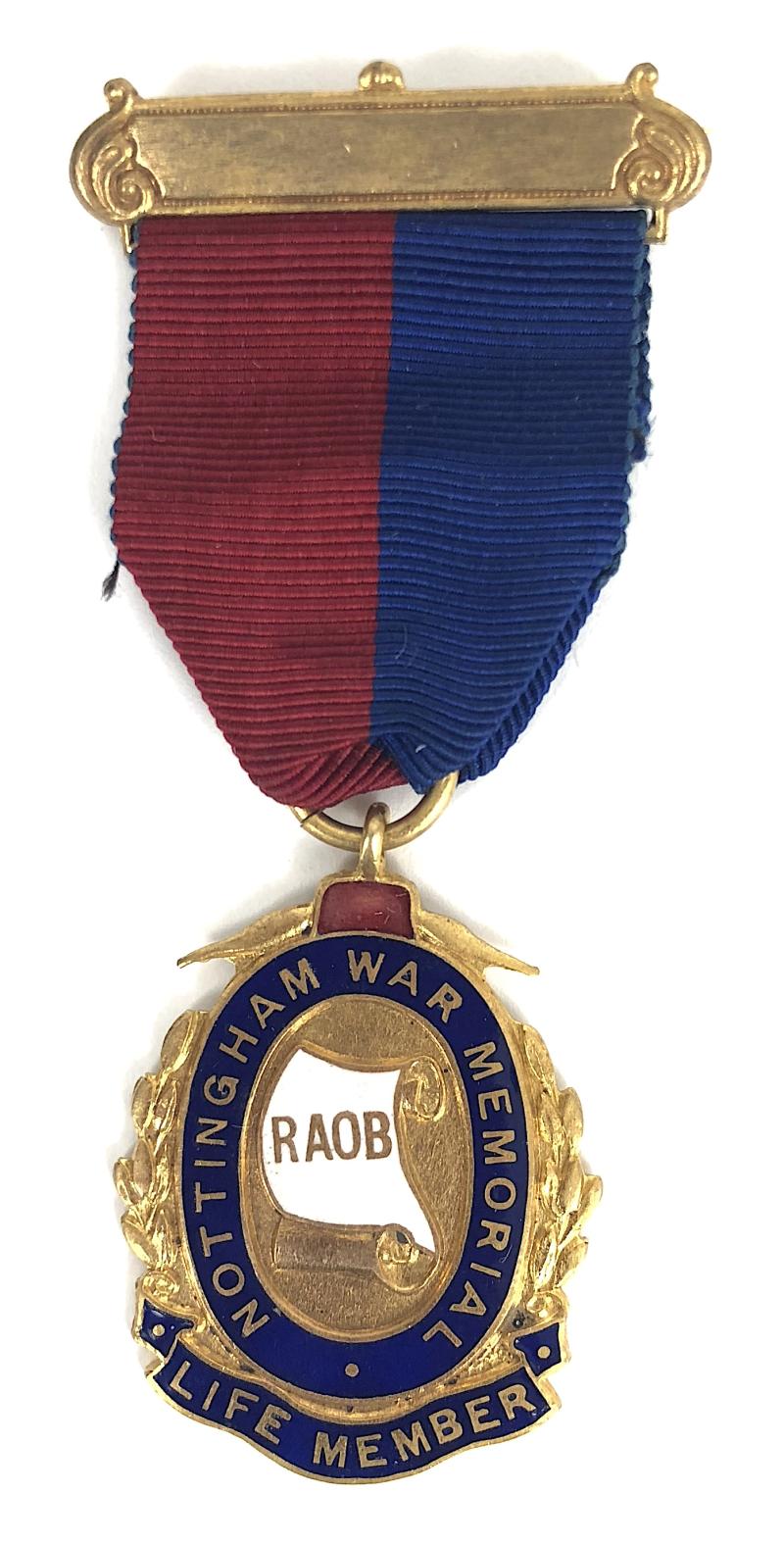 RAOB Nottingham War Memorial Life Member Jewel