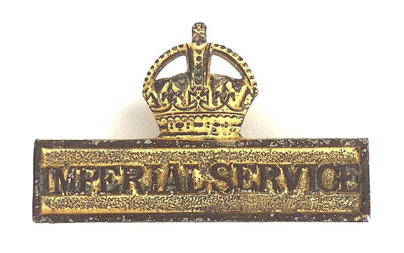 WW1 Territorial Force Imperial Service Volunteer breast gilt badge on Loops