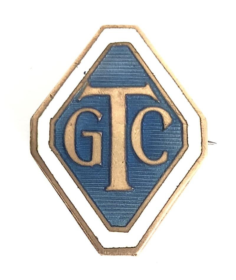 WW2 Girls Training Corps Section Leader blue & white Enamel hat badge