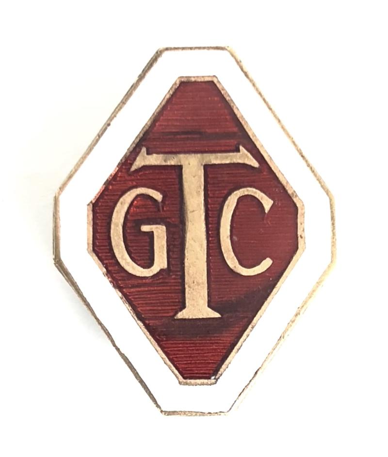 WW2 Girls Training Corps officer's red & white enamel hat badge