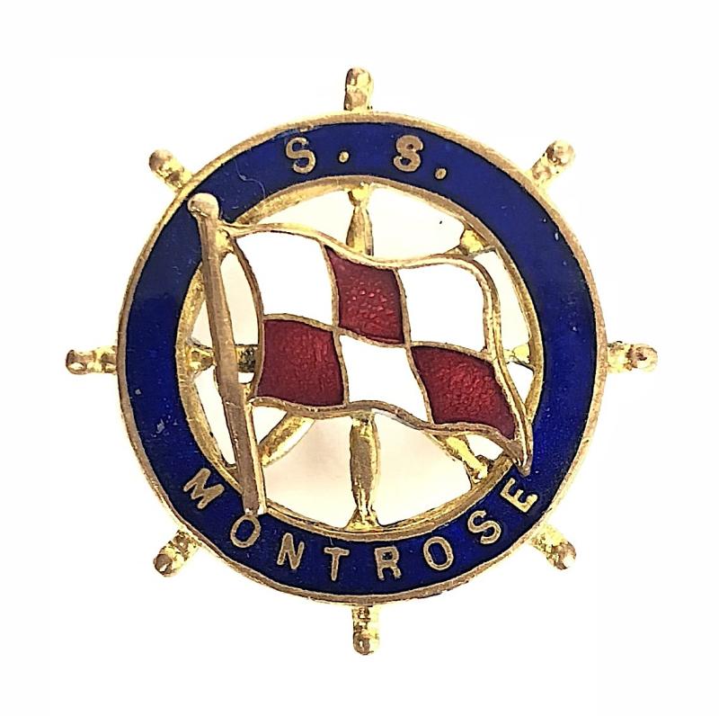 SS Montrose Canadian Pacific ships wheel pin badge sunk 1940