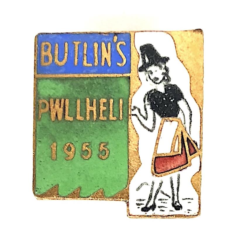 Butlins 1955 Pwllheli Holiday Camp Welsh Lady Badge