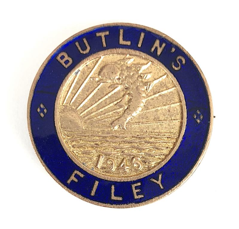 Butlins 1946 Filey Holiday Camp leaping fish badge