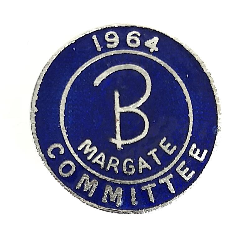 Butlins 1964 Margate holiday camp blue committee badge