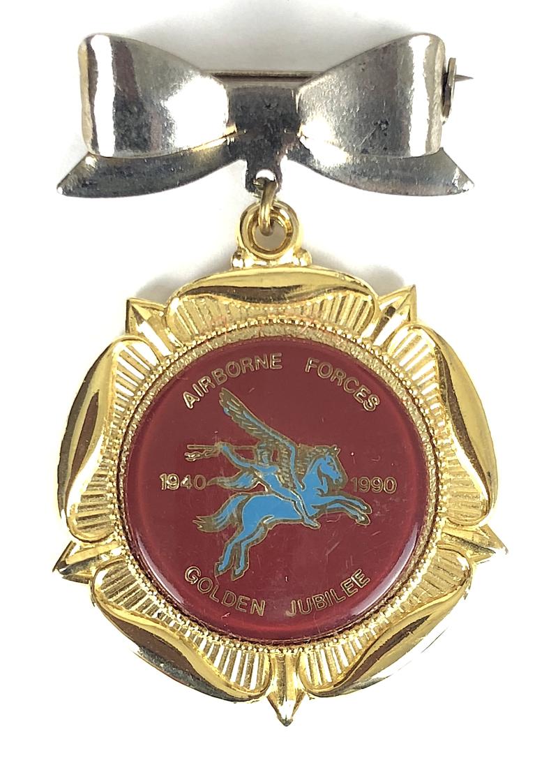 Airborne Forces Golden Jubilee 1940 - 1990 fob medal commemorative badge