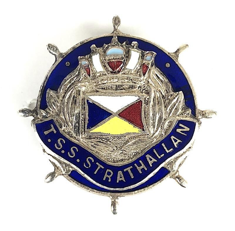 T.S.S. Strathallan P&O shipping line ships wheel badge torpedoed by German U Boat 1940