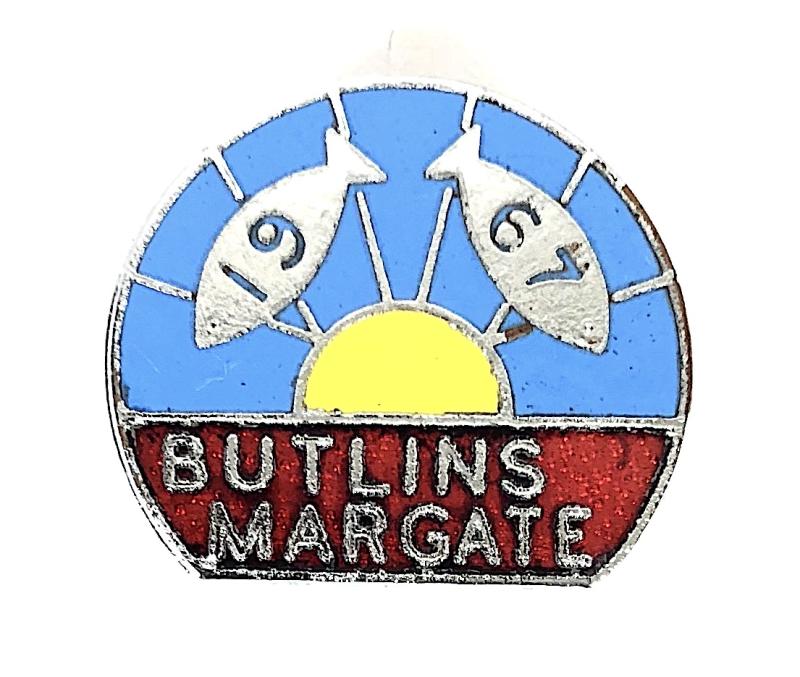 Butlins 1967 Margate holiday camp two fish badge