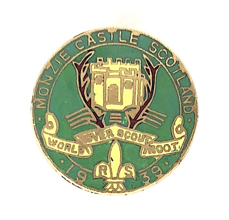 Rover Scouts World Moot 1939 Monzie Castle enamel lapel badge