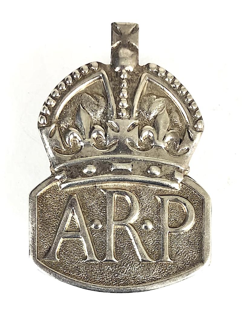 Air Raid Precautions 1937 hallmarked silver ARP male warden badge