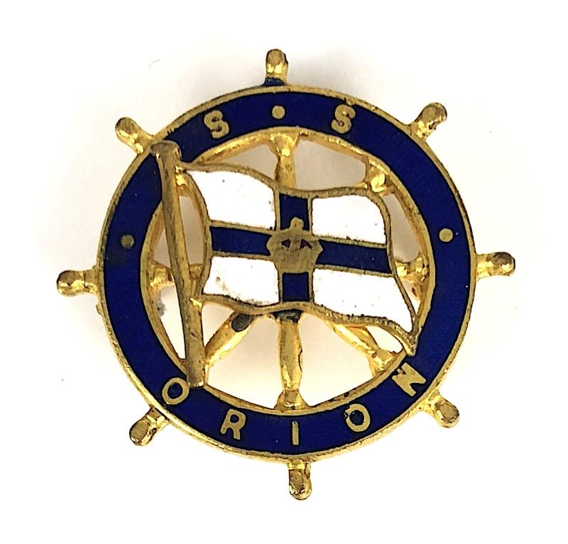 SS Orion Orient Steam Navigation Company ships wheel badge