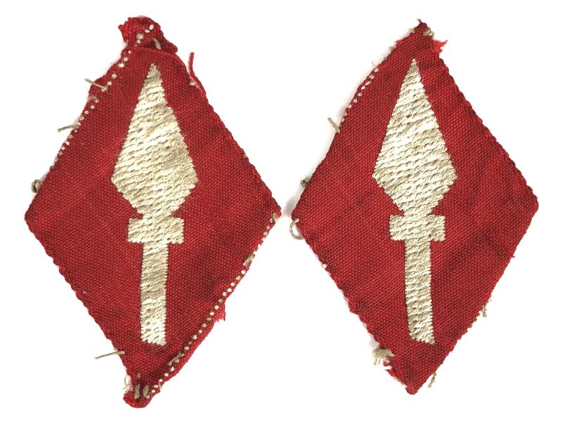 British 1 Corps pair of formation signs cloth sleeve badges