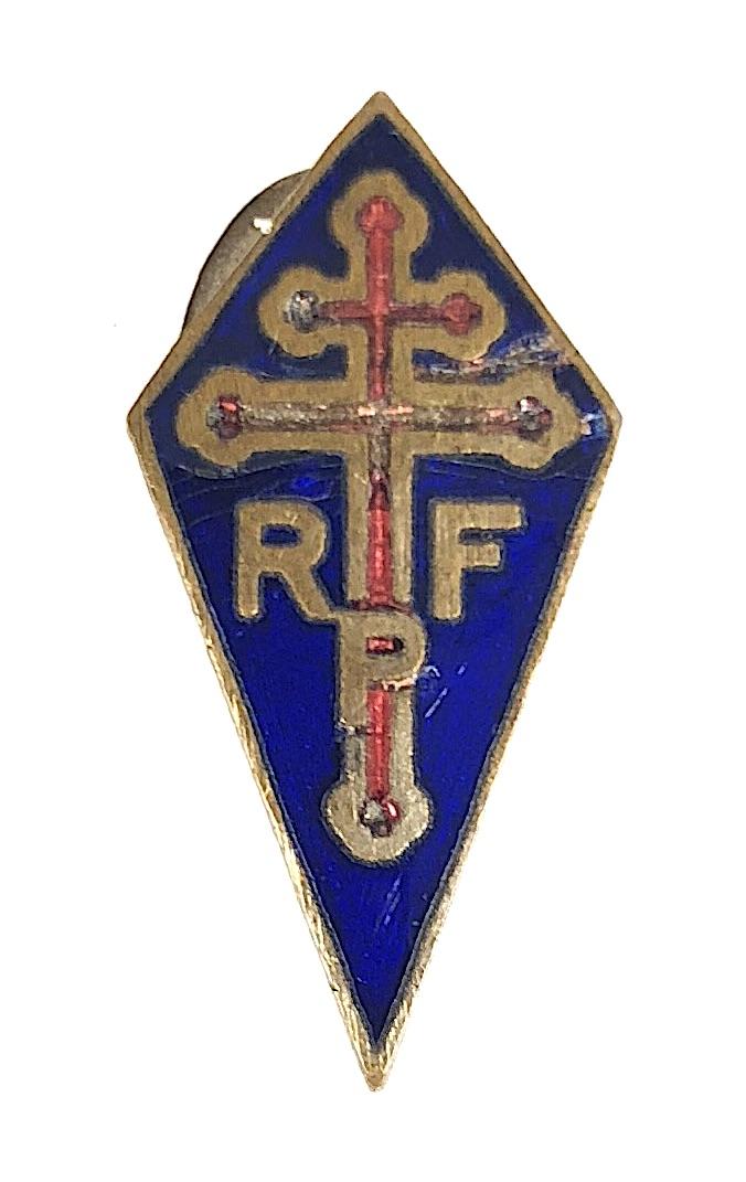 Rassemblement du Peuple Français R.P.F. political party badge Charles de Gaulle 1947