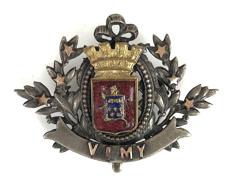 WW1 Battle of Vimy Ridge French Town Crest Badge