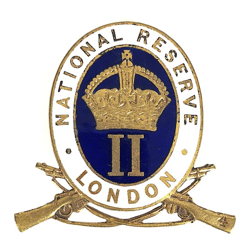 WW1 National Reserve Class II Bethnal Green London home front badge