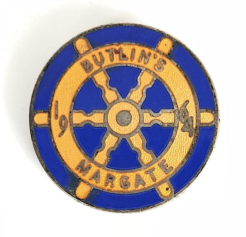 Butlins 1964 Margate Holiday Camp ships wheel badge