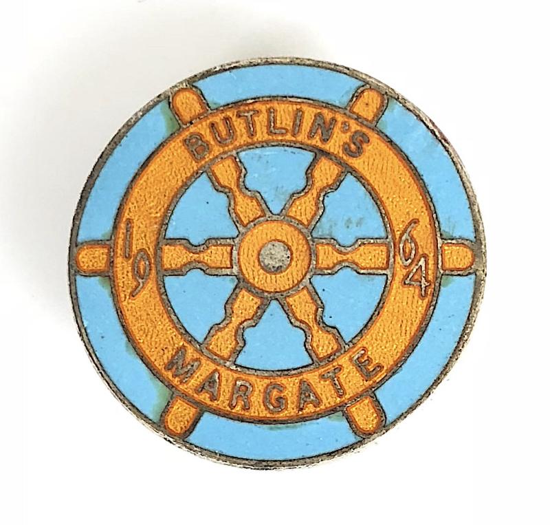 Butlins 1964 Margate Holiday Camp ships wheel badge