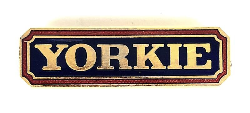 Yorkie Bar Trucker chocolate bar enamel advertising badge