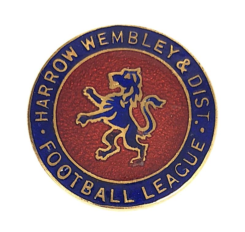 Harrow Wembley & District Football League vintage lapel badge