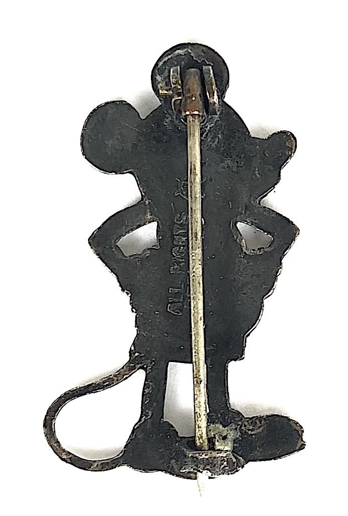 Mickey Mouse cartoon character figure badge by Charles Horner