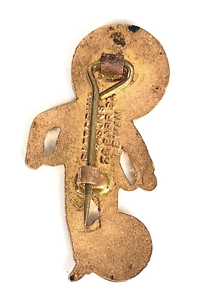 Robertsons Golly footballer white waistcoat advertising badge FATTORINI & SONS