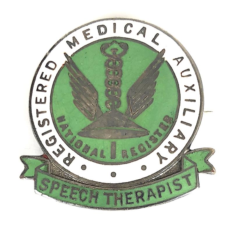 Registered Medical Auxiliary Speech Therapist pin badge