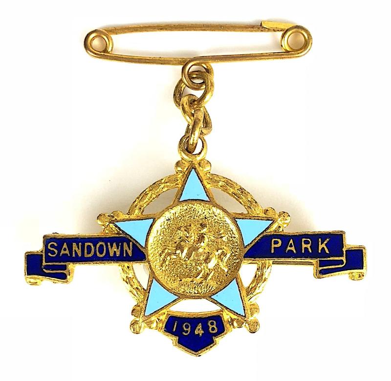 1948 Sandown Park Racecourse horse racing club lady member badge
