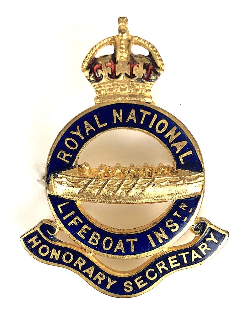 Royal National Lifeboat Institution RNLI Honorary Secretary badge.