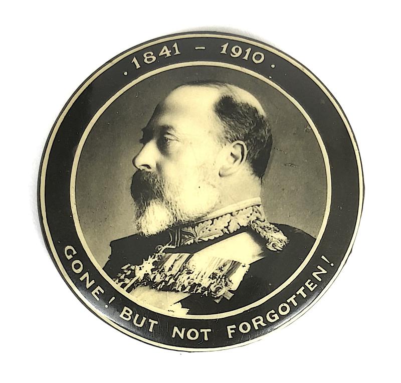 1841-1910  Edward VII Gone But Not Forgotten Memento Mori pin badge
