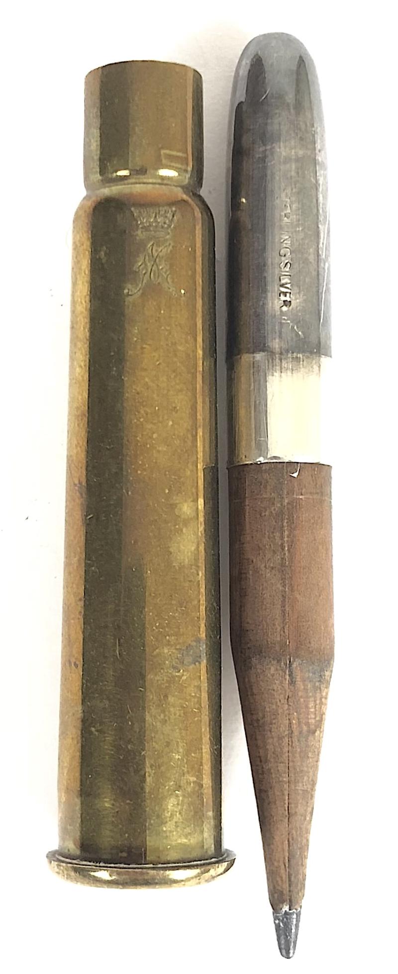 WW1 Princess Mary Christmas 1914 Gift Fund silver top bullet pencil by Asprey London