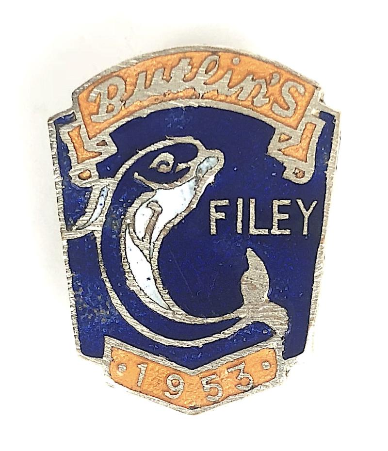 Butlins 1953 Filey Holiday Camp leaping fish badge