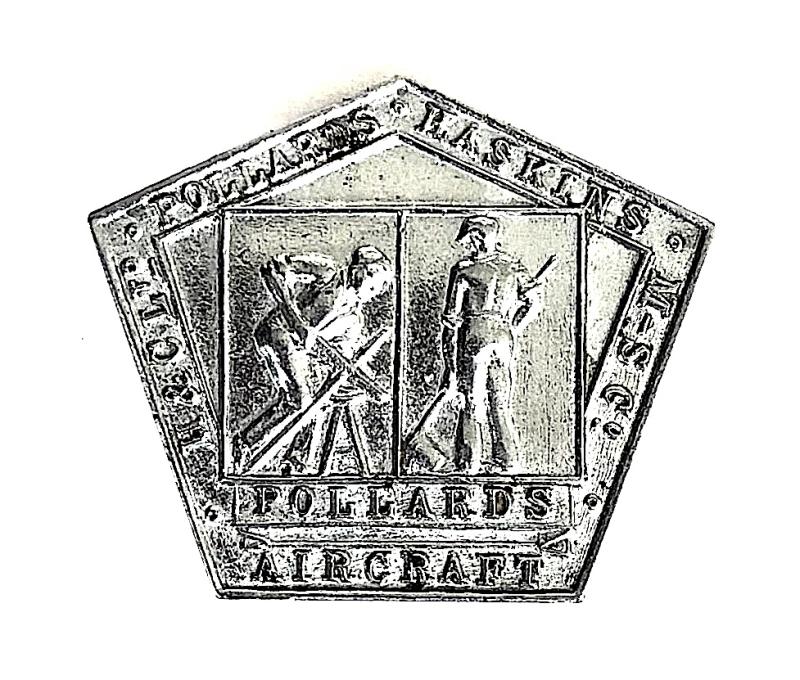 Pollards Aircraft Factory Walthamstow London war worker badge