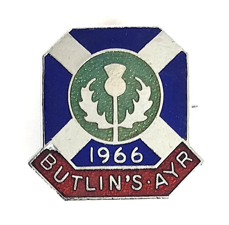 1966  Butlins Ayr holiday camp thistle badge Scotland