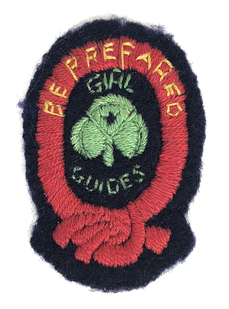 Girl Guides First Class Be Prepared felt cloth badge