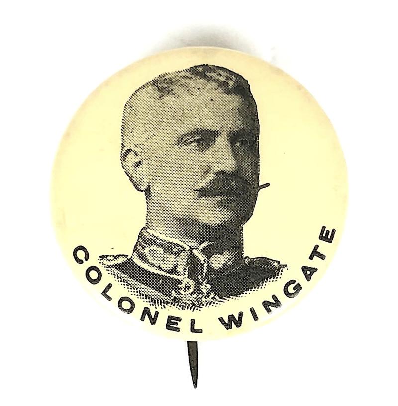Colonel Wingate Boer War celluloid tin button badge