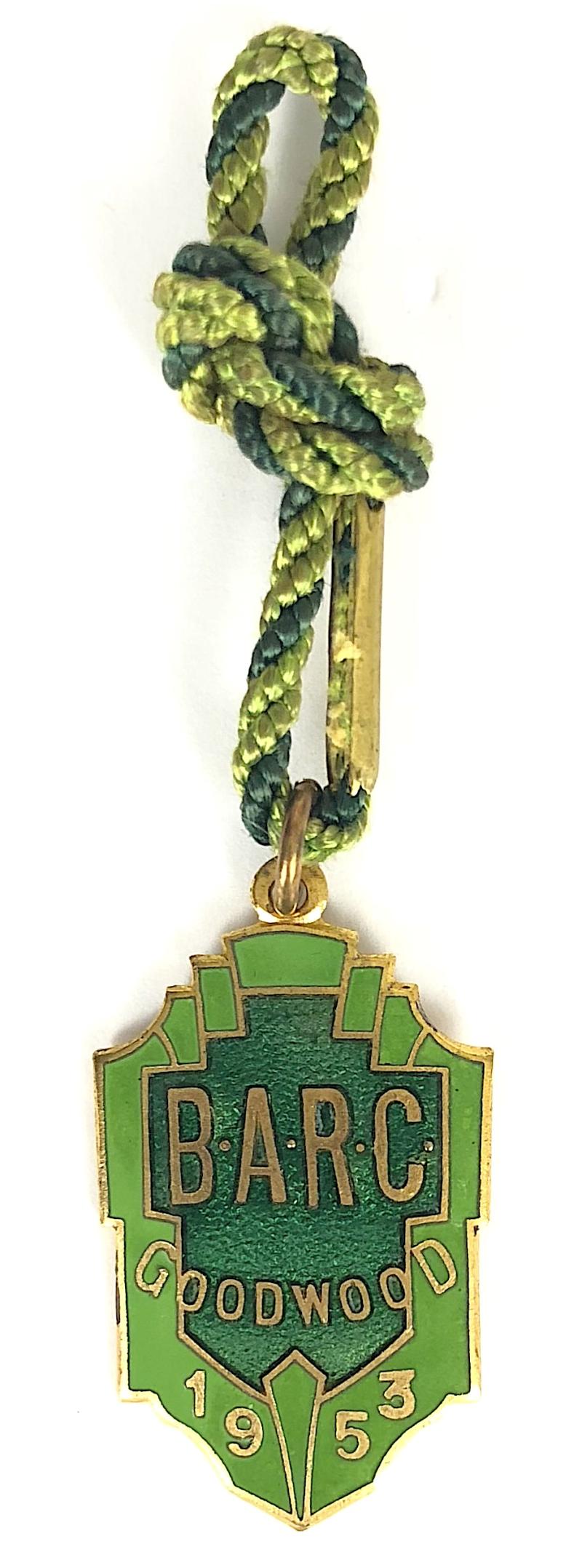 British Automobile Racing Club 1953 BARC Goodwood membership badge No1622