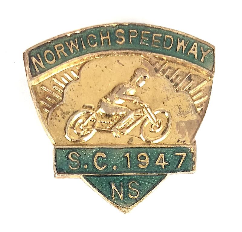 1947 Norwich Stars Speedway Supporters Club Badge by A.Roden London