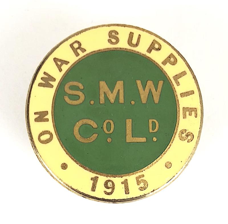 S.M.W Co Ld 1915 On War Supplies numbered badge