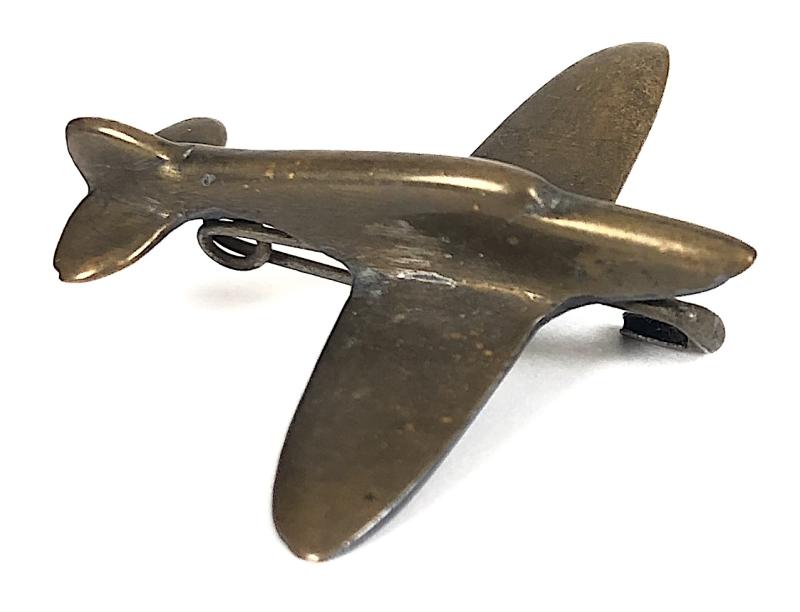 WW2 Spitfire Fighter Plane copper penny fundraising badge