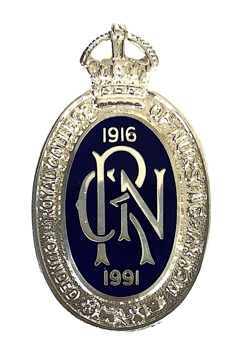 Royal College of Nursing 1916 to 1991 Anniversary Badge