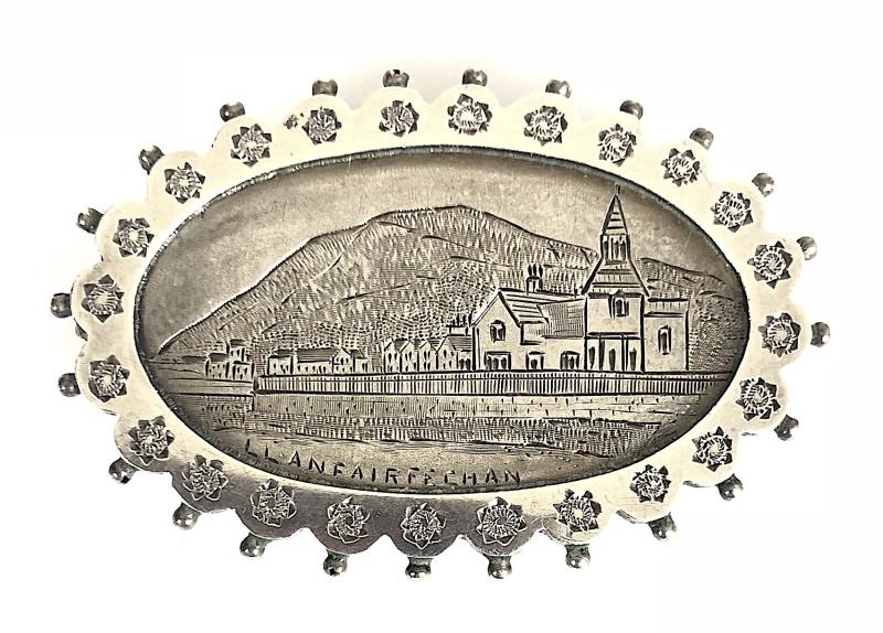 Llanfairfechan Welsh Town Silver Hm 1893 picture brooch Conwy Wales