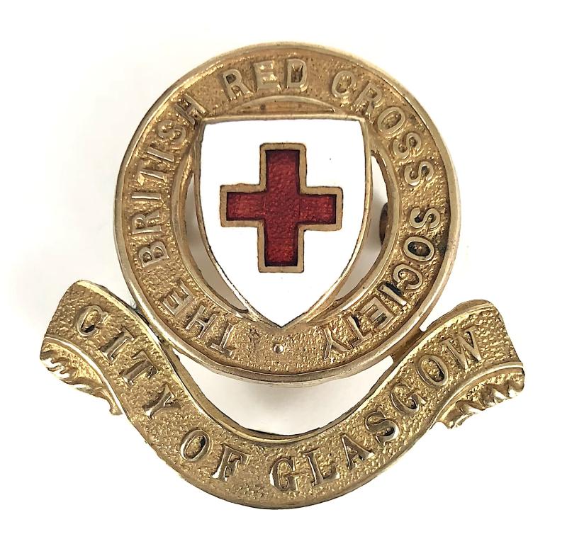 WW1 British Red Cross City of Glasgow Cap Badge