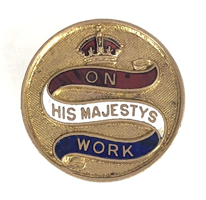 WW1 On His Majestys Work war service badge