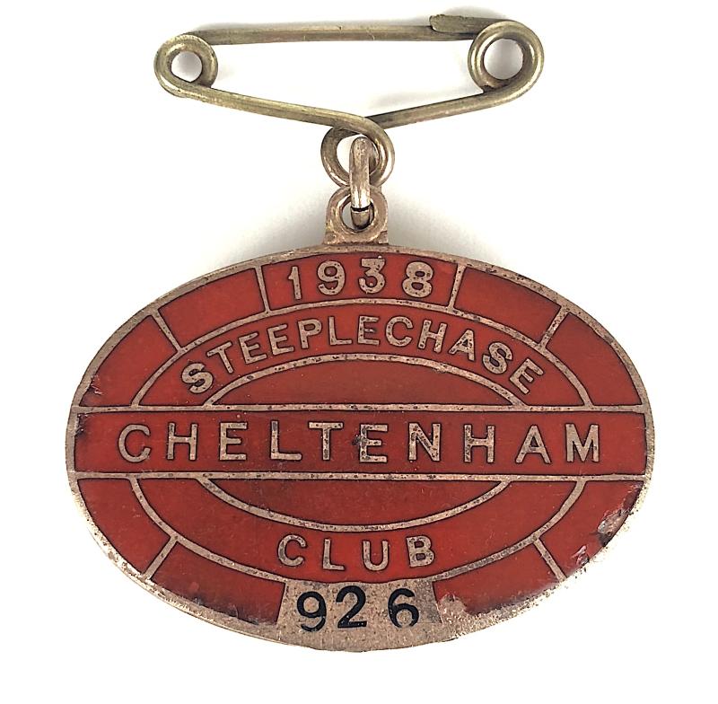1938 Cheltenham Steeplechase horse racing club badge