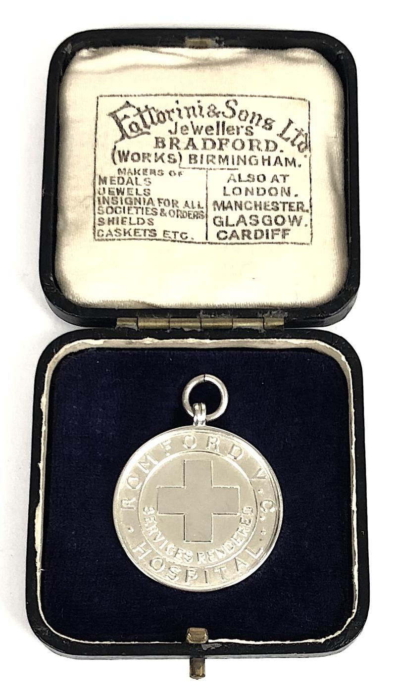 Romford Victoria Cottage Hospital Services Rendered 1928 Silver Medal