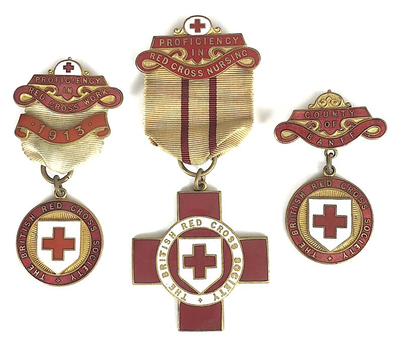 WW1 British Red Cross Society County of Banffshire Scotland Group of Medals