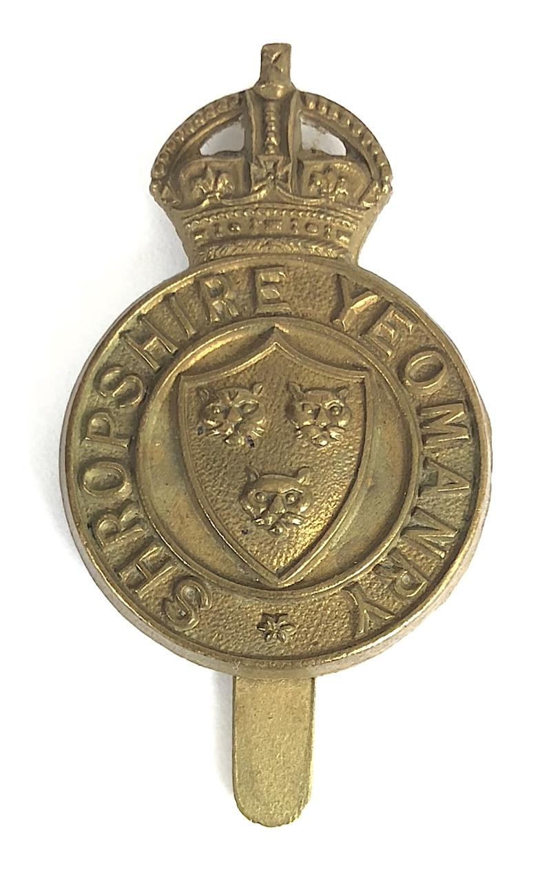 Shropshire Yeomanry All-Brass Cap Badge