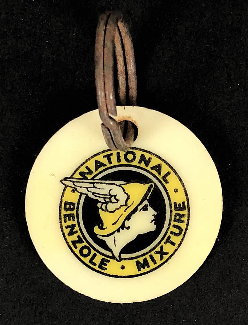 National Benzole Mixture key ring badge Fields Garages Chichester
